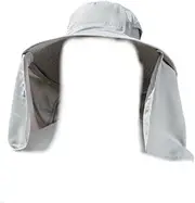 [Follsy] Hat Men's Fisherman hat Large Shawl Breathable Fishing hat Mountaineering Sun hat-Light Grey