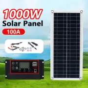 Flexible 1000W Solar Panel Kit Battery Charger Controller Caravan Van Boat RV US
