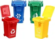 Generic 4pcs Mini Trash Can Mini Dustbin Recyclable Trash Can Small Games Garbage Cans Garbage Small Black Bin Pencils for Educational Plaything Plastic Red