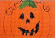 Halloween Pumpkin Square Hand Painted Needlepoint Canvas WK