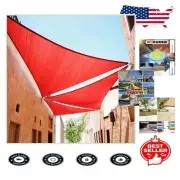 Custom Red Right Triangle Sun Shade Sail - Heavy Duty 5' x 10' x 11.2' Canopy