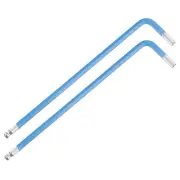 2Pcs Ball End Hex Key Wrench, 3mm l Shape Long Arm S2 Steel Repair [Light Blue]