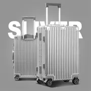 BOPAI Aluminium Luggage Suitcase Light weight Carry on & Large HardCase 2 Pieces Suitcase Set B3259 Silver