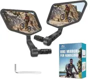 Bar End Bike Mirrors 1Pair HD Stainless Steel Lens Bicycle Rearview Mirror New