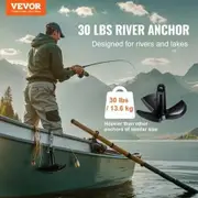 River Anchor 30LB Boat Anchor Cast Iron Black Vinyl-Coated Mushroom Anchor
