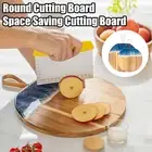 Round Cutting Board Wall Hanging Cheese Wood Resin with Handle for Meat Bread