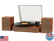 Vinyl Record Player with External Speakers, 3 Speed Bluetooth Turntable for V