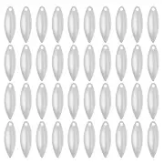 40 Pack 1" x 0.3" Fishing Lure Blades with Plastic Storage Box, Silver Tone