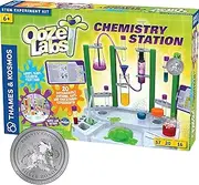 Thames & Kosmos Ooze Labs Chemistry Station Science Experiment Kit, 20 Non-Hazardous Experiments Including Safe Slime, Chromatography, Acids, Bases & More