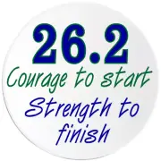 26.2 Courage To Start Strength To Finish - 3 Pack Circle Stickers 3 Inch - Run