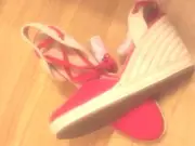ZBY Red Wedge Espadrilles Sandals Ankle Strap Lace Up Women's Size 11M