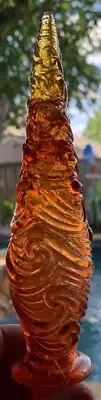 Empoli Genie Bottle Stopper Replacement WAVE In Oranges HOLLOW 8” Tall. RESIN