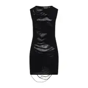 [Mm6 Maison Margiela] Mm6 Maison Margiela-Black Cotton Mini Dress-Donna XS STAND