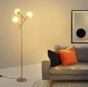 3 Globe Floor Lamp with 2700K Warm Light & LED Bulbs 3 Globe Tree Gold