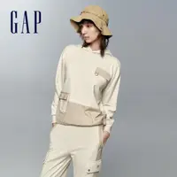 在飛比找momo購物網優惠-【GAP】女裝 Logo帽T-米色(874509)