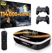 Kinhank Super Console X3 Plus Video Game Console Pre-Built-in 114000+Games, Retro Game Console muELEC 4.5/Android 9.0/CoreELEC 3 Systems in 1,8K UHD Display,Dual WiFi BT 4.0, USB 3.0 (256G)