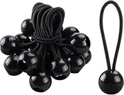 Bungee Cord with Ball，20 Pcs Bungee Balls 6 Inch,Premium Bungee Straps Poles Uv Resistant, Elastic Cord for Camping, Tarp,Cargo,Tent,Shelter and Household Items（Black）