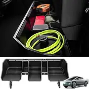 KSGMFED Rear Under Seat Storage Box Compatible with Tesla Cybertruck 2024 2023 Accessories,Upgraded Second Row Under Seat Storage and Organization Box,Black Rear Extra Cargo Store Organizer