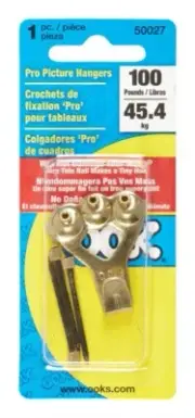 OOK 50027 Pro-Series Picture Hangers 100 lbs. with 1-Hooks 3-Nails (Pack of 12)