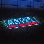 LED BATES MOTEL NO VACANCY Neon Sign Beer Pub Club Office Party Art Night Lights