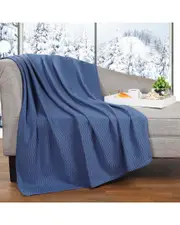Superior Jena Cotton Textured Chevron Lightweight Woven Throw Blanket