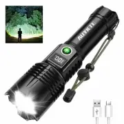 Rechargeable LED Flashlights, 250000 High Lumens, 5 Modes Zoomable, Super Bri...