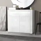 LED Buffet Sideboard Cabinet High Gloss Finish Storage Modern Home Furniture