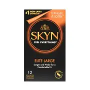 SKYN Elite Large Lubricated Non Latex Condoms, 12 Count..+