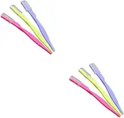 Ipetboom 2sets Stainless Steel Eyebrow Razor for Women Portable Face Razor Simple Trimmer Makeup Tool Kit 3pcs*2