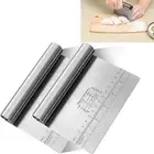 Multi-Purpose Stainless Steel Scraper/Chopper with Contoured Grip for Cake Pizza