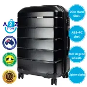 Olympus Artemis 20in Hard Shell Suitcase ABS+PC Jet Black Travel Luggage Trolley