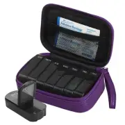 Weekly PU Leather Pill Bag Organizer Case 2 Times a Day, AM PM Daily Pill Box...