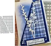 2pcs Split Card Textures Metal Die Cuts,Grid Floral Flower Leaves Cutting Dies Cut Stencils for DIY Scrapbooking Album Decorative Embossing Paper Dies for Scrapbooking Card Making