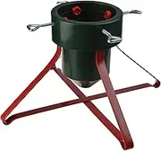 Harbour Housewares Classic Real Christmas Tree Stand - Green/Red - 3in (7.6cm) - Metal Medium Live Christmas Tree Decor Xmas Tree Holder for 5.5ft Height with Water Holder & Adjustable Trunk Support