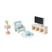 Wooden Doll House Living Room Furniture Set