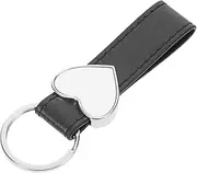 [Healeved] Sublimation Key Ring Blank Lightweight PU Keychain Blanks for DIY Crafts Heat Transfer Keyring Durable Keyring for