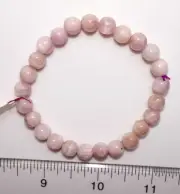 Pink Kunzite 7 mm Bead Elastic Bracelet, Afganistan j3171