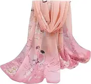 [Generic] 150 * 50cm Women Floral Printed Scarf Chiffon Shawl Hijab Summer Beach Towel Sunscreen Thin Shawl