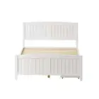 NNEED Wooden Bed Frame Double Size with Trundle Drawers White