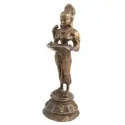 Antique Finish Brass Spiritual Standing Laxmi Goddess Decorative Figurine Statue