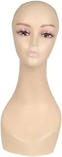 Perfk Bald Mannequin Head Wig Display Model Lightweight Training Head Wig Stand for Scarves Hats Beauty Accessories Necklaces Home