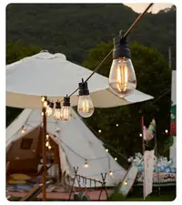 在飛比找Yahoo!奇摩拍賣優惠-全館免運S14戶外燈泡串跑馬防水營地裝飾串燈露營led庭院裝
