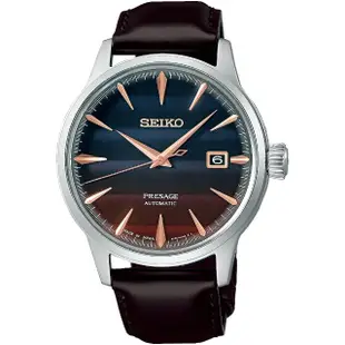 【SEIKO 精工】調酒系列 限量東京日落漸層紋機械情侶對錶 SK038(SRPK75J1/4R35-06F0P+SRE014J1/2R05-00B0P)