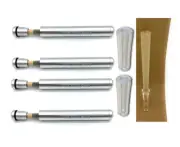 4X ALUMINUM pre rolled cone TUBE SEALED + 2X glass cone tip