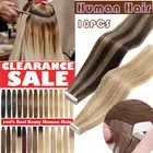 THICK Russian Tape In Remy Human Hair Extensions Full Head Skin Weft AU