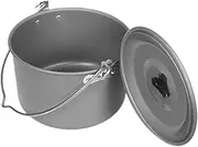 BESPORTBLE Camping Cooking Pot Set 8 Person Large Capacity Aluminum Portable Cooking Pot with Lid Hanging Pot for Outdoor Cooking Hiking and Picnics