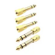 5pcs 1/4in Male to 1/8in Female TRS connector Plug Audio Headphone Adapter