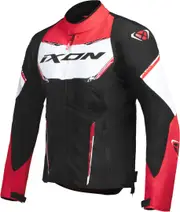 Ixon Striker Air Motorcycle Textile Jacket, black-white-red, Size M for Men Black White Red