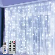 300 LED USB Fairy Lights for Bedroom - White Twinkle Christmas Decor with Remote & Timer