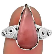 Natural Pink Tulip Quartz 925 Sterling Silver Ring s.9 Jewelry R-1315